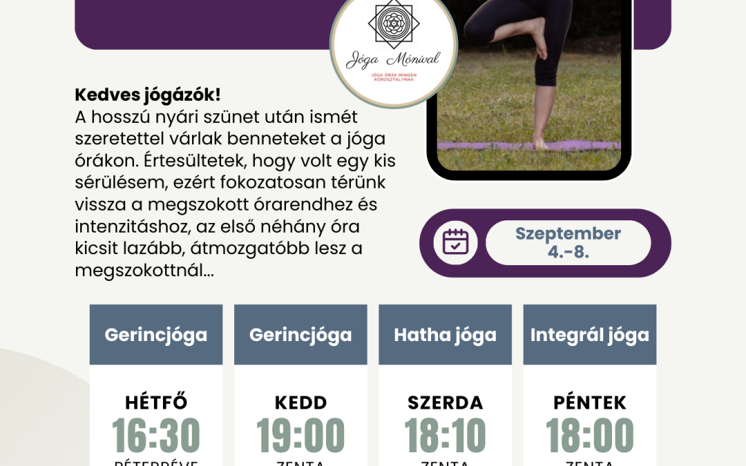 Nyári szünet után újra jógázunk